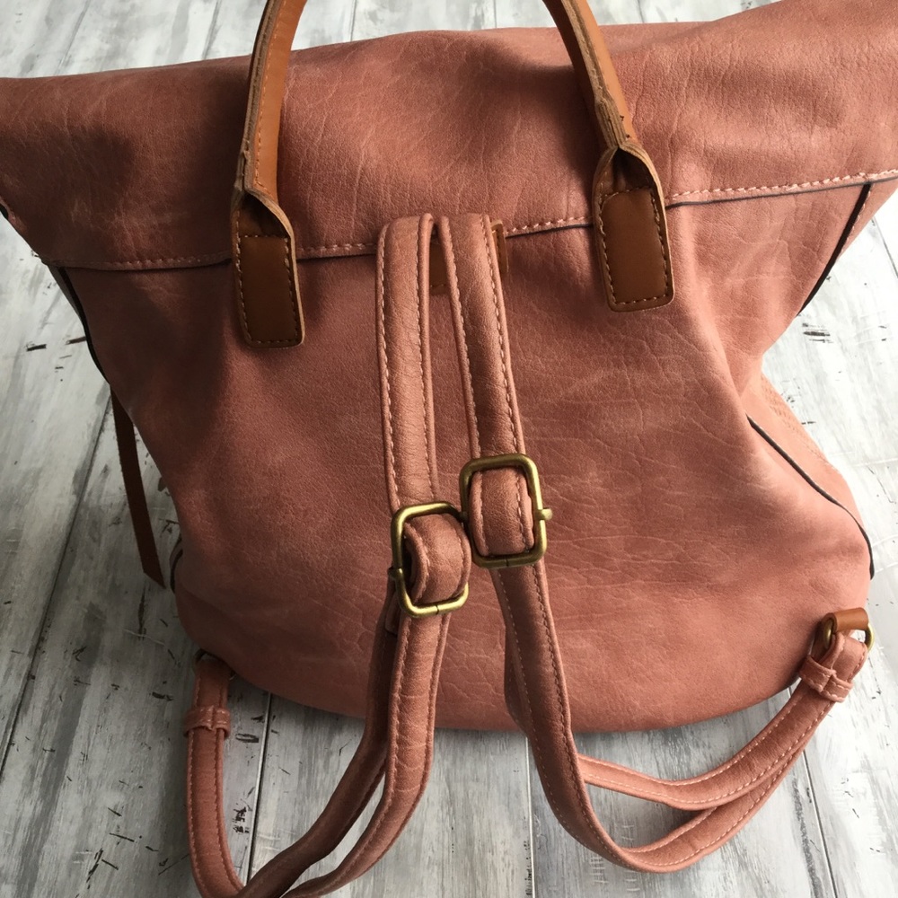 Vegan Leather BACK PACK NWT Dusty Rose Pink - Picture 3 of 7